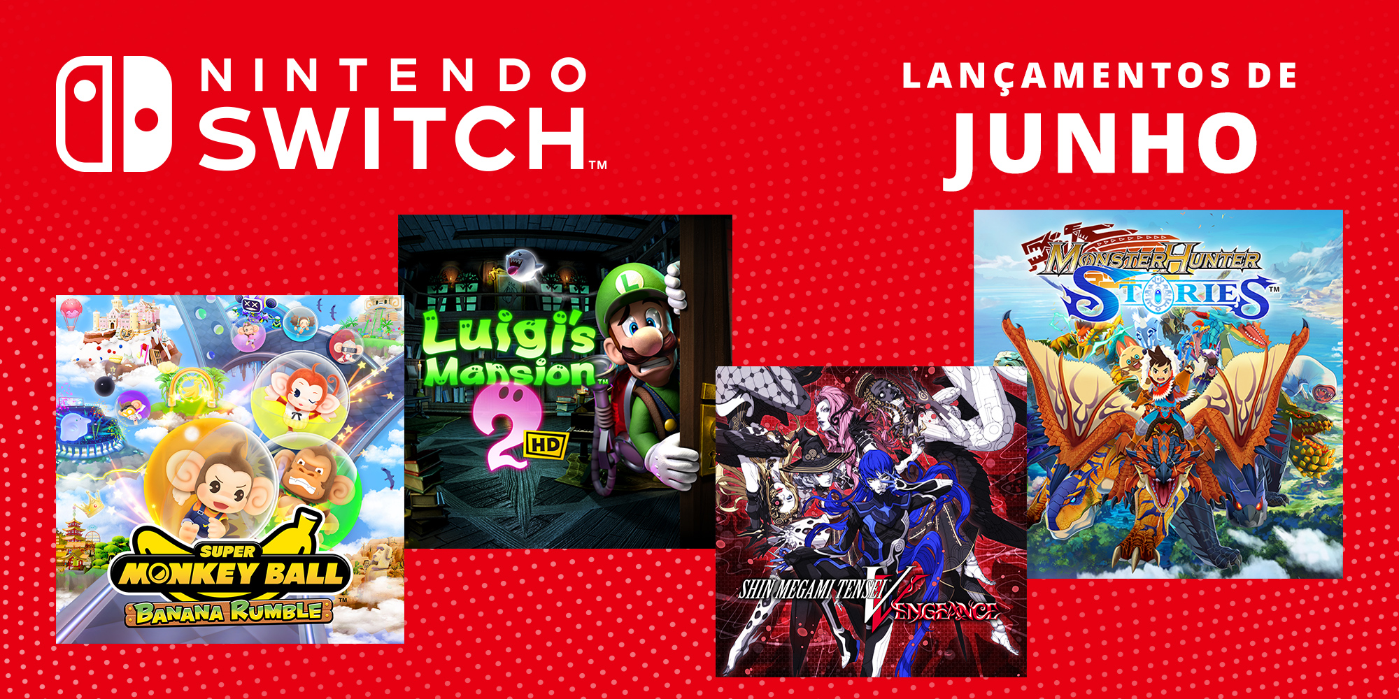 Descobre os jogos que chegarão à Nintendo Switch este mês – junho de 2024!