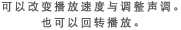 可以改变播放速度与调整声调。也可以回转播放。
