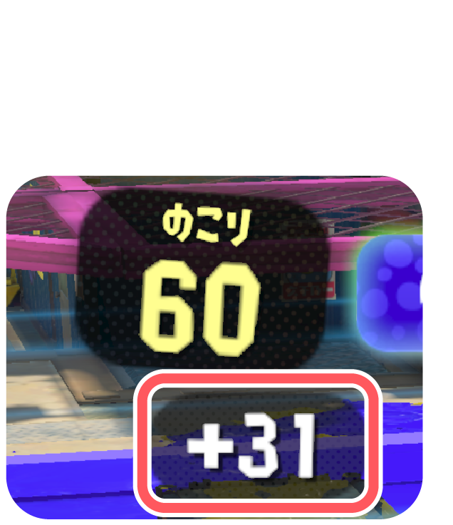 相手にエリアを確保し返されると進めたカウント数に応じて、ペナルティカウントが追加。