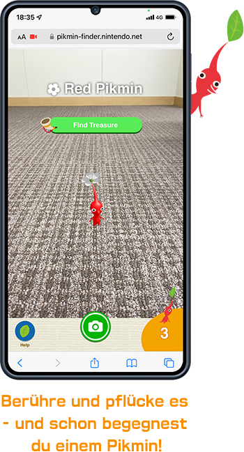 Berühre und pflücke es – und schon begegnest du einem Pikmin!