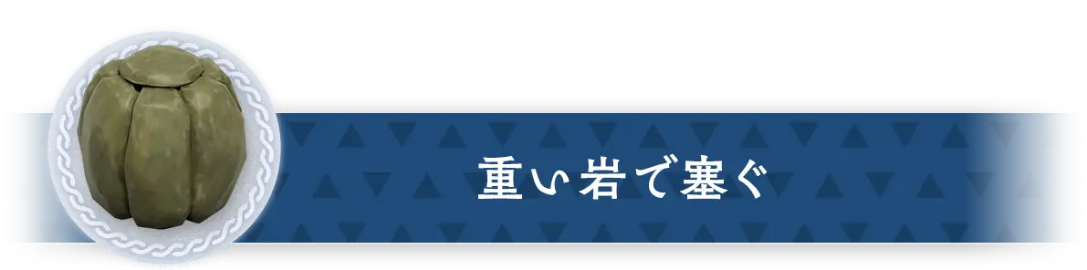 重い岩で塞ぐ