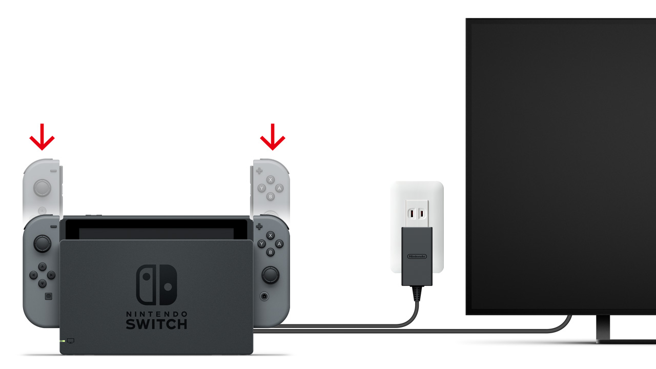 Attach Joy-Con to the console.