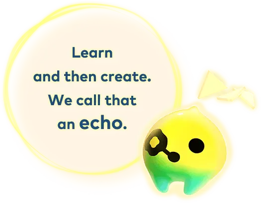 Learn and then create. We call that an echo.