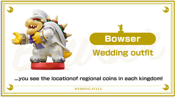 Bowser【Wedding outfit】...you see the location of regional coins in each kingdom!